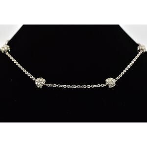 Nolan Miller Vintage Collar Necklace Rhinestone Crystal Ball Chain Signed BinBD